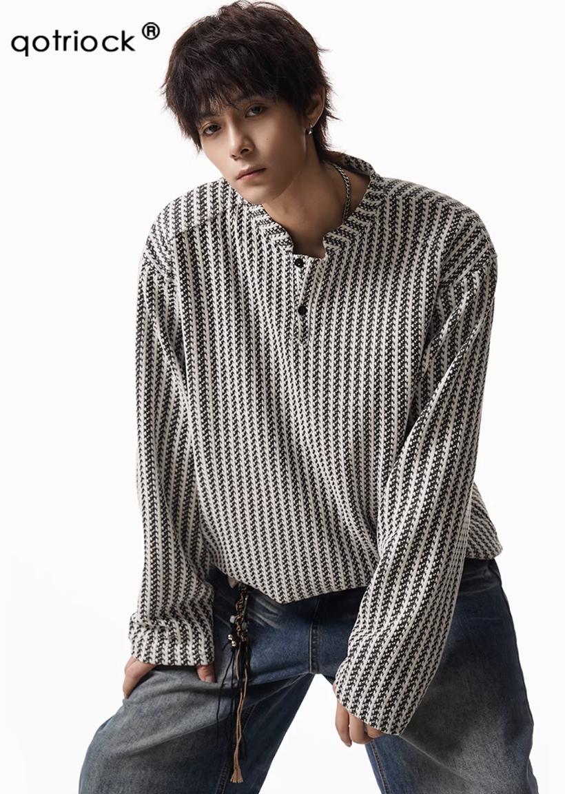 quarter button long sleeve