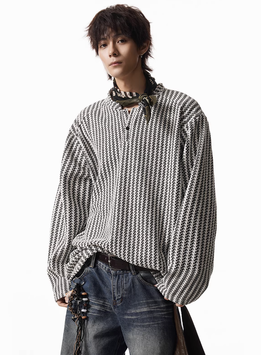 quarter button long sleeve