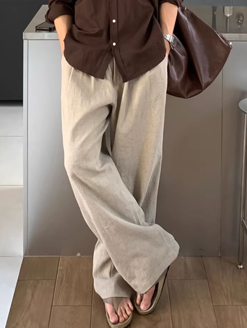 linen lazy mop pants