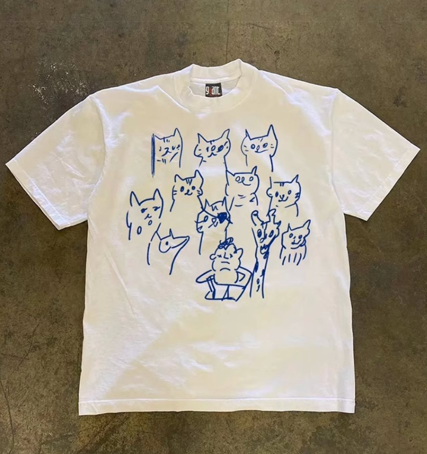 Cats cropped tee