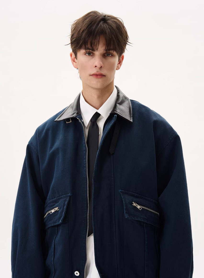 Patchedwear collared jacket