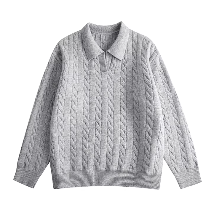 Patched collar jumper