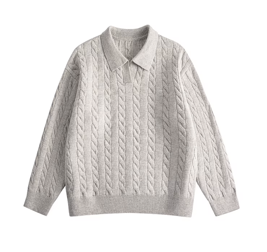 Patched collar jumper