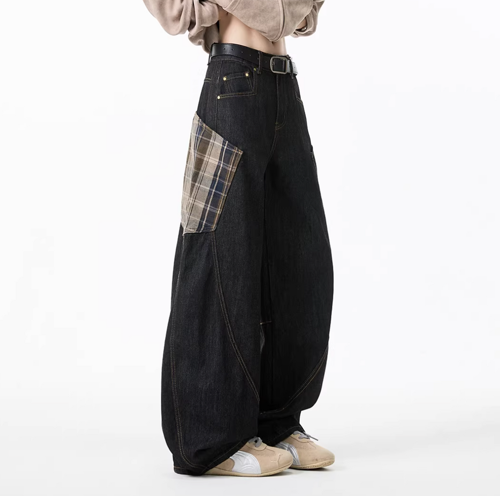 Patchwork Detail Denim Jeans