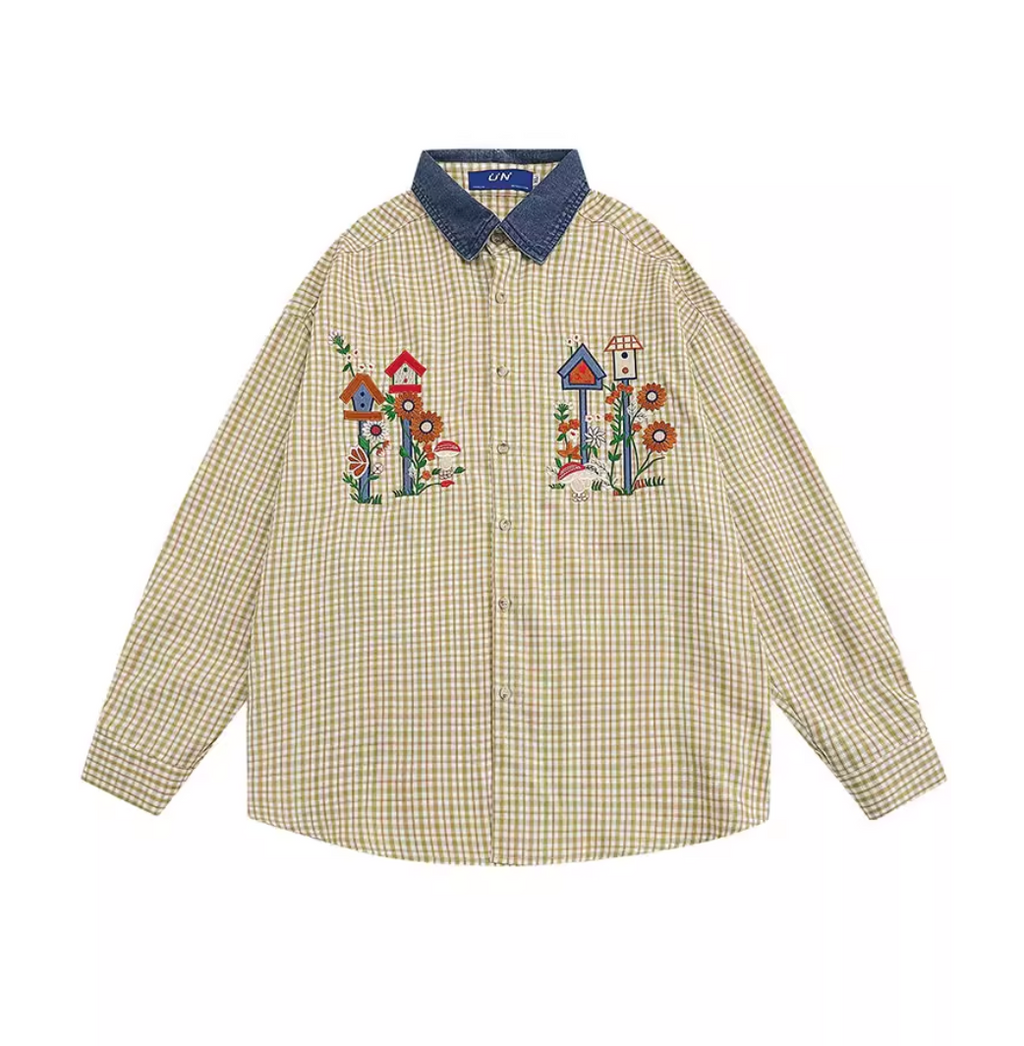 Baggy Mid-Sleeve Button Shirt