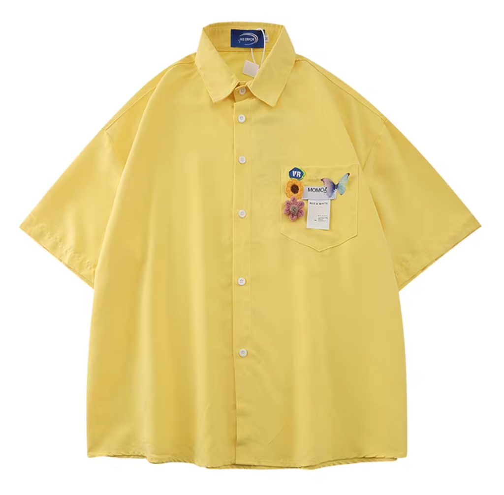 Pocket flower blouses