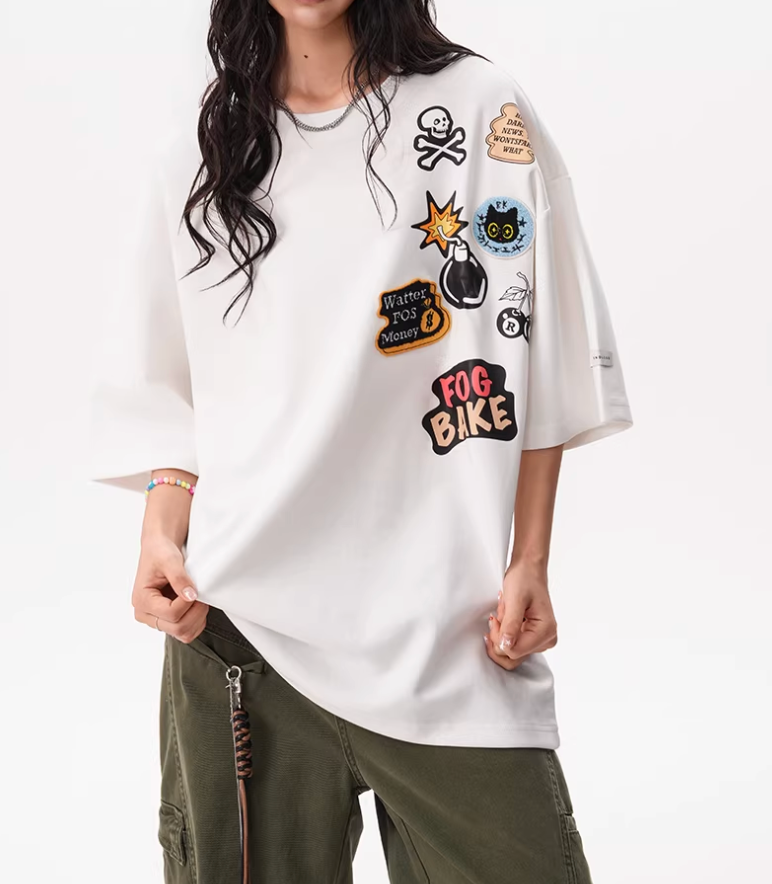 silky shoulder graphic tee