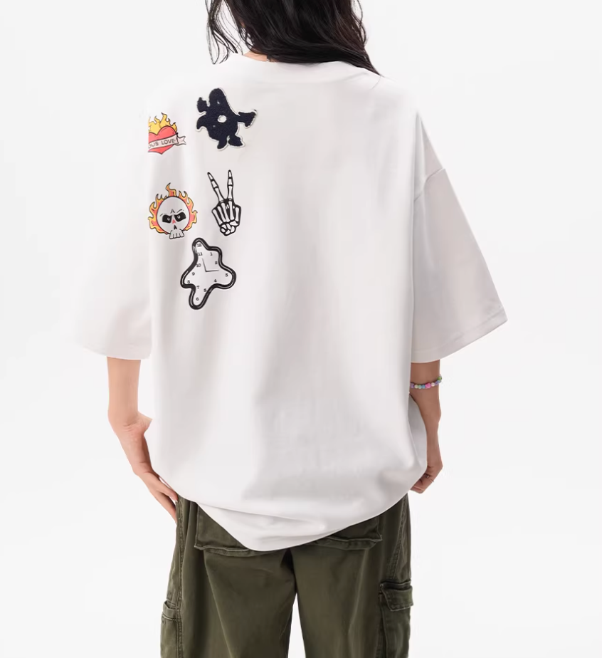 silky shoulder graphic tee