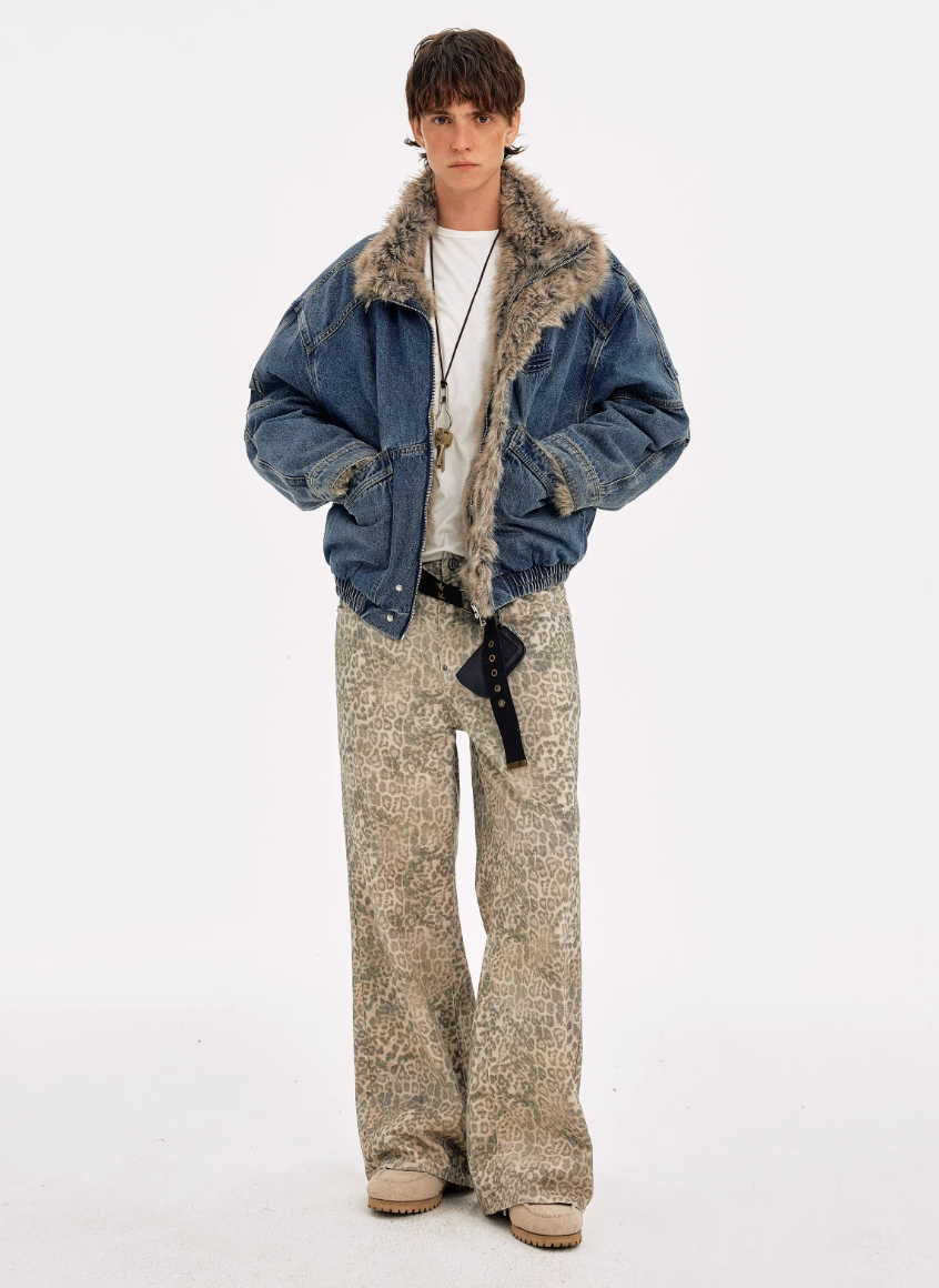 Denim & Fur Lined Coat