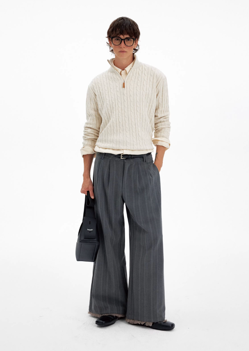 Thick stitch quarter zip